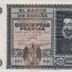 CRBS2446 BILLETE ESPAÑA 500 PESETAS 1940 SERIE A ROTURITA RESTAURADO