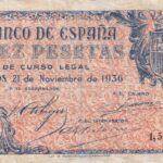 CRBS2724 BILLETE ESPAÑA 10 PESETAS 1937 SIN SERIE RESTAURADO