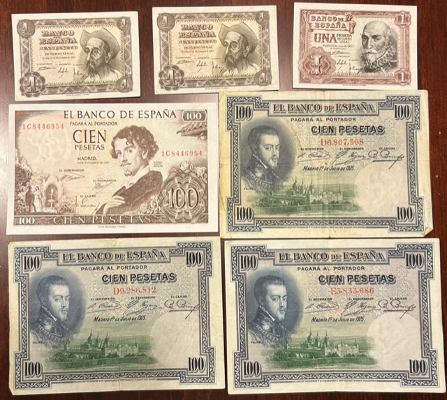 CRBS2885 CRBS2885 LOTE 7 BILLETES ESPAÑA SURTIDOS DE MBC A S/C - Imagen 1