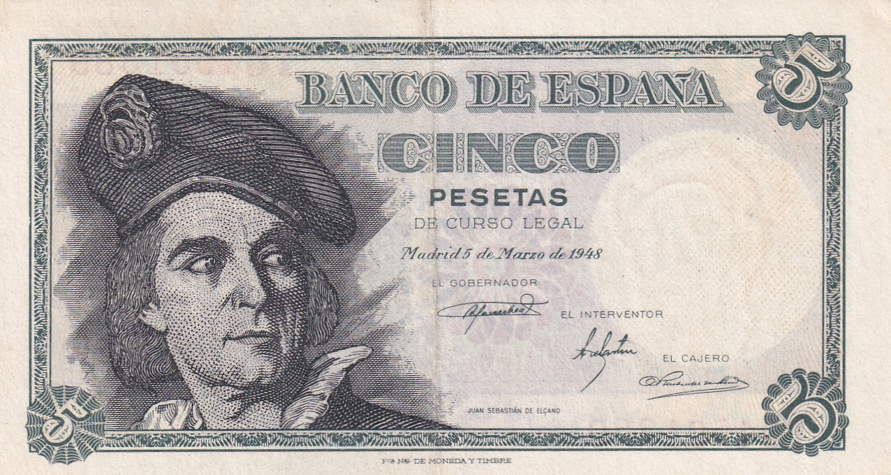 CRBS2924 CRBS2924 BILLETE ESPAÑA 5 PESETAS 1948 SERIE I EBC+ - Imagen 1