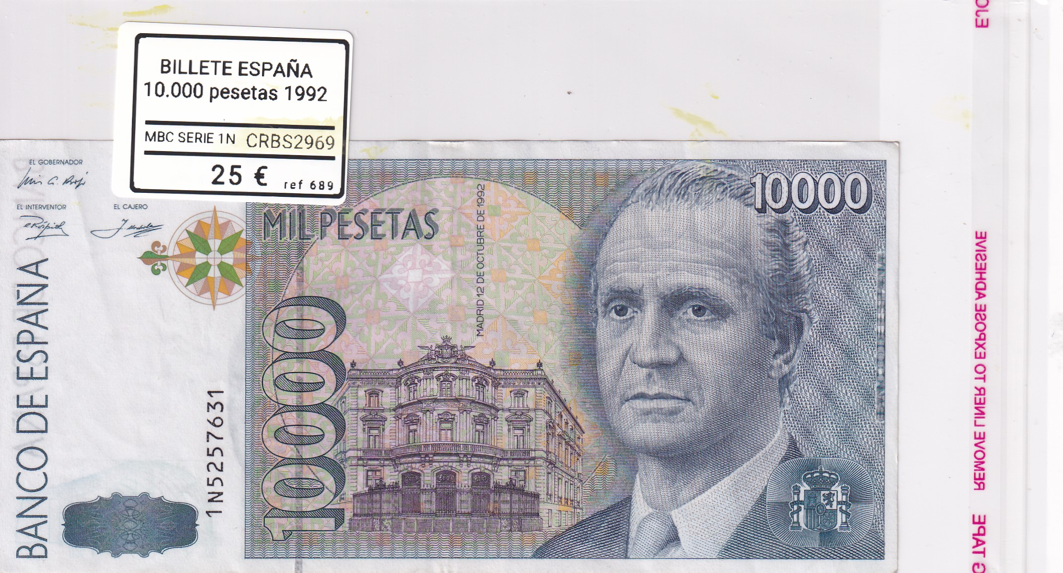 CRBS2969 CRBS2969 BILLETE ESPAÑA 10000 PESETAS 1992 MBC SERIE 1N - Imagen 1