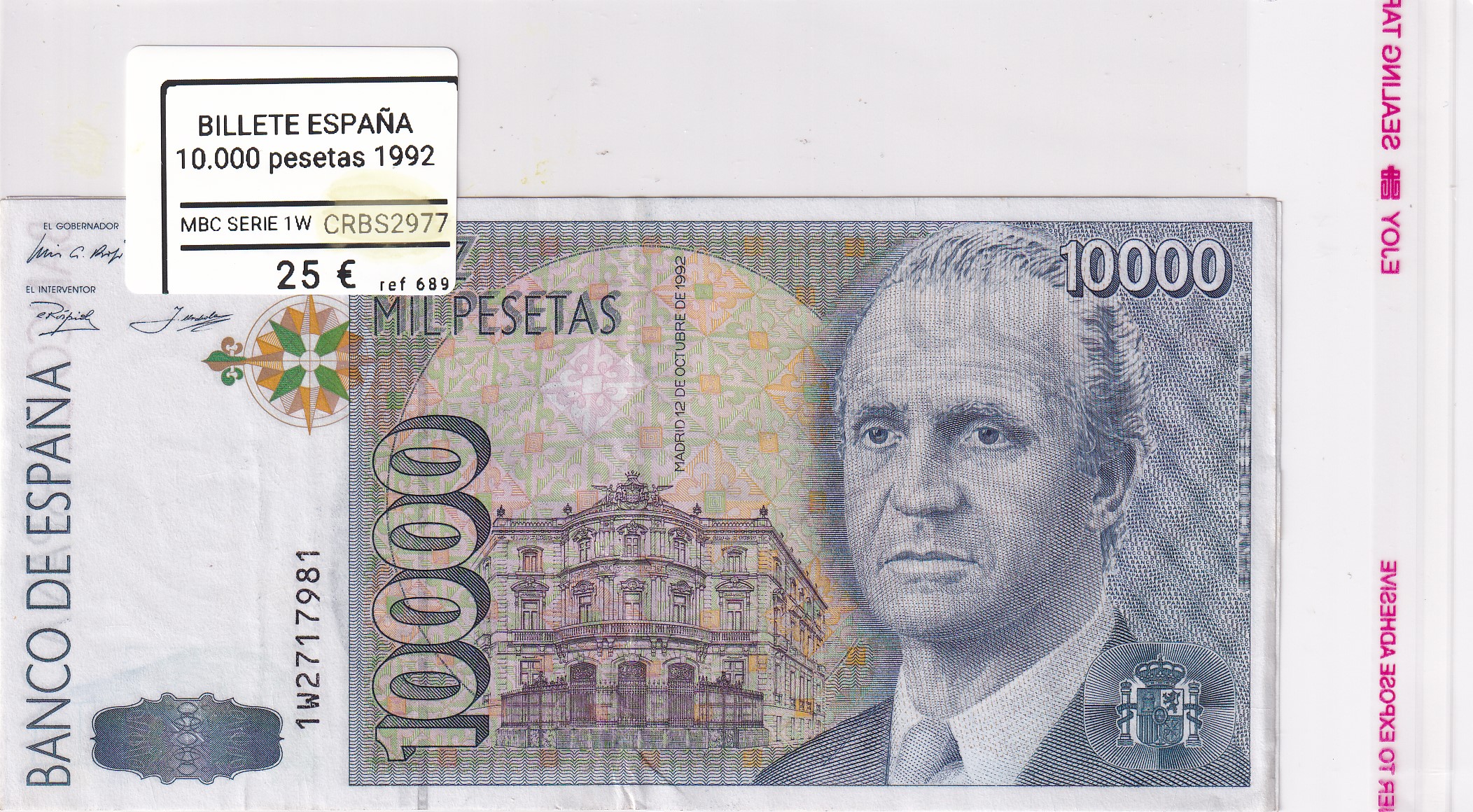 CRBS2977 CRBS2977 BILLETE ESPAÑA 10000 PESETAS 1992 MBC SERIE 1W - Imagen 1