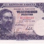 CRBS3017 BILLETE ESPAÑA 25 PESETAS 1954 SERIE D EBC+