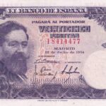 CRBS3029 BILLETE ESPAÑA 25 PESETAS 1954 SERIE I EBC