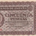 CRBS3040 BILLETE ESPAÑA 50 PESETAS 1936 SERIE M MBC