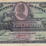 CRBS3054 BILLETE ESPAÑA 100 PESETAS 1907 MBC