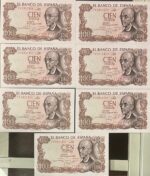 CRBS3072 LOTE 7 BILLETES ESPAÑA 100 PESETAS 1970 SERIE 7V SIN CIRCULAR