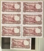 CRBS3072 LOTE 7 BILLETES ESPAÑA 100 PESETAS 1970 SERIE 7V SIN CIRCULAR - Imagen 2