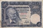 CRBS3089 BILLETE ESPAÑA 500 PESETAS 1951 SIN SERIE MBC
