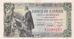 CRBS3317 BILLETE ESPAÑA 5 PESETAS 1945 SERIE F EBC
