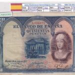 CRBS3352 BILLETE ESPAÑA 500 PESETAS 1927 BC+ SIN SERIE