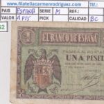 CRBS3362 BILLETE ESPAÑA 1 PESETA 1938 SERIE M BC