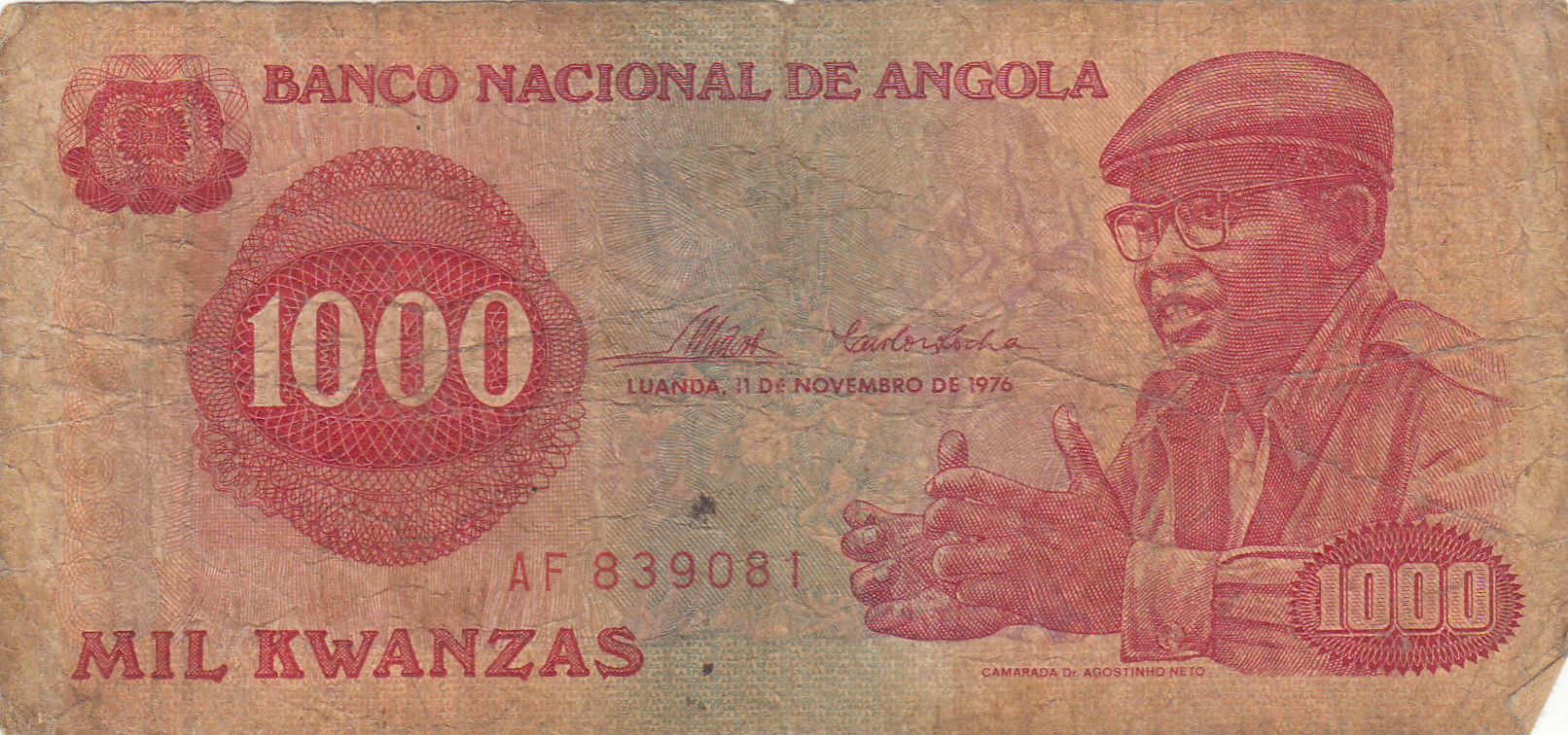 CRBX0018 CRBX0018 BILLETE ANGOLA 1000 KWANZAS 1976 BC - Imagen 1