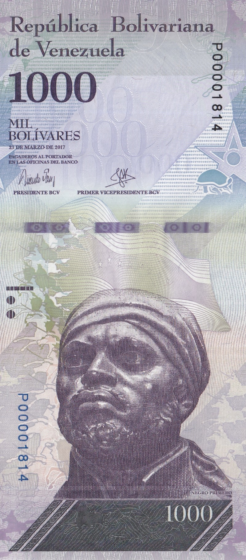 CRBX0423 CRBX0423 BILLETE VENEZUELA 1000 BOLIVARES 2007 SERIE BAJA SIN CIRCULAR - Imagen 1