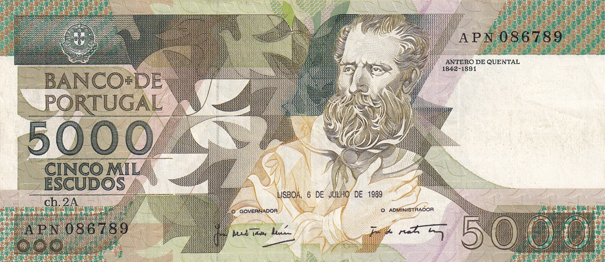CRBX0662 CRBX0662 BILLETE PORTUGAL 5000 ESCUDOS 1989 MBC - Imagen 1