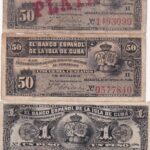 CRBX0808 LOTE 4 BILLETES ESPAÑA ISLA DE CUBA VER FOTOS