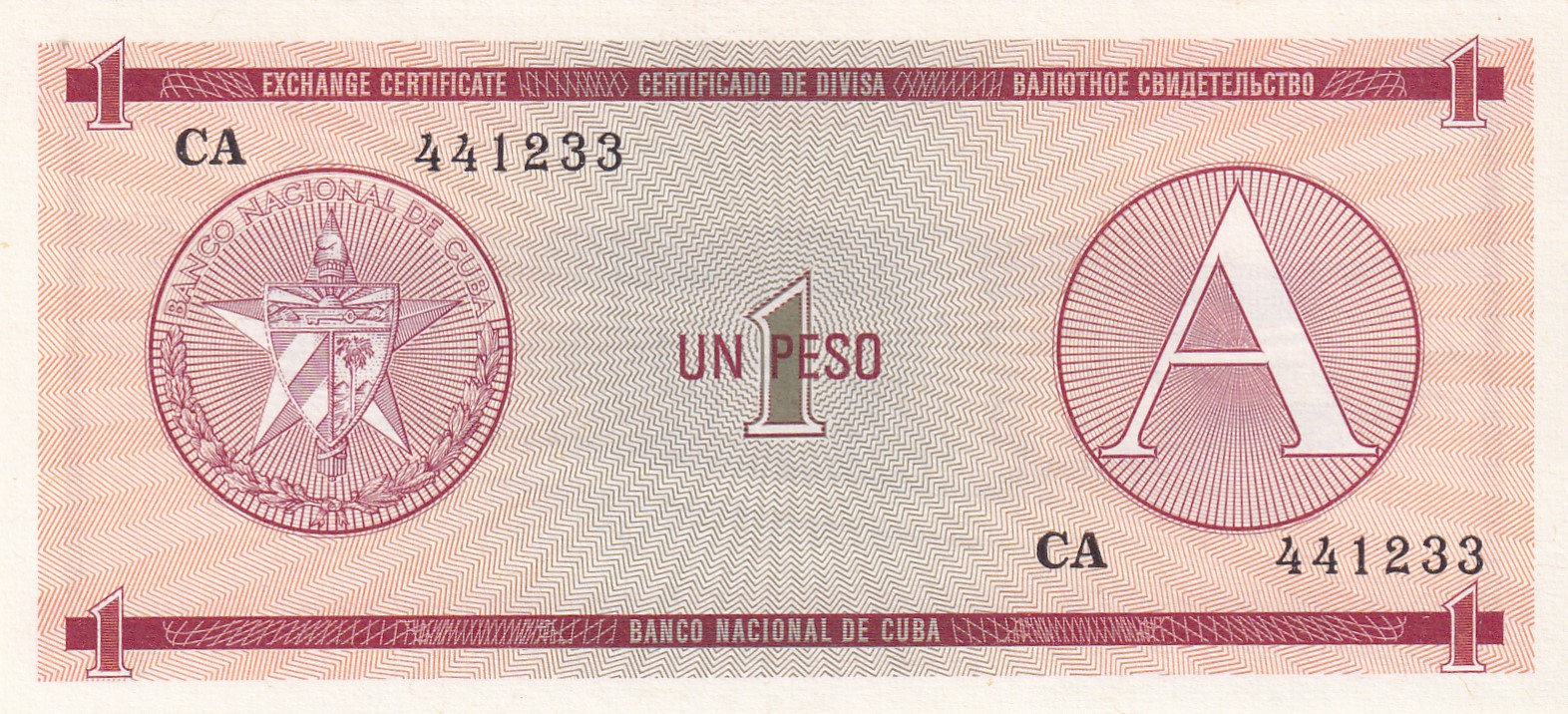 CRBX1361 CRBX1361 BILLETE CUBA 1 PESO SERIE A SIN CIRCULAR - Imagen 1