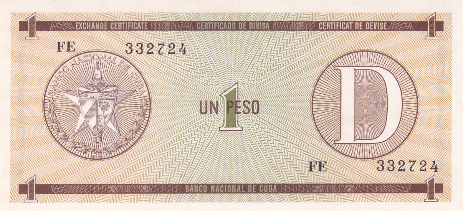 CRBX1364 CRBX1364 BILLETE CUBA 1 PESO SERIE D SIN CIRCULAR - Imagen 1