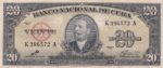 CRBX1373 BILLETE CUBA 20 PESOS 1960 MBC