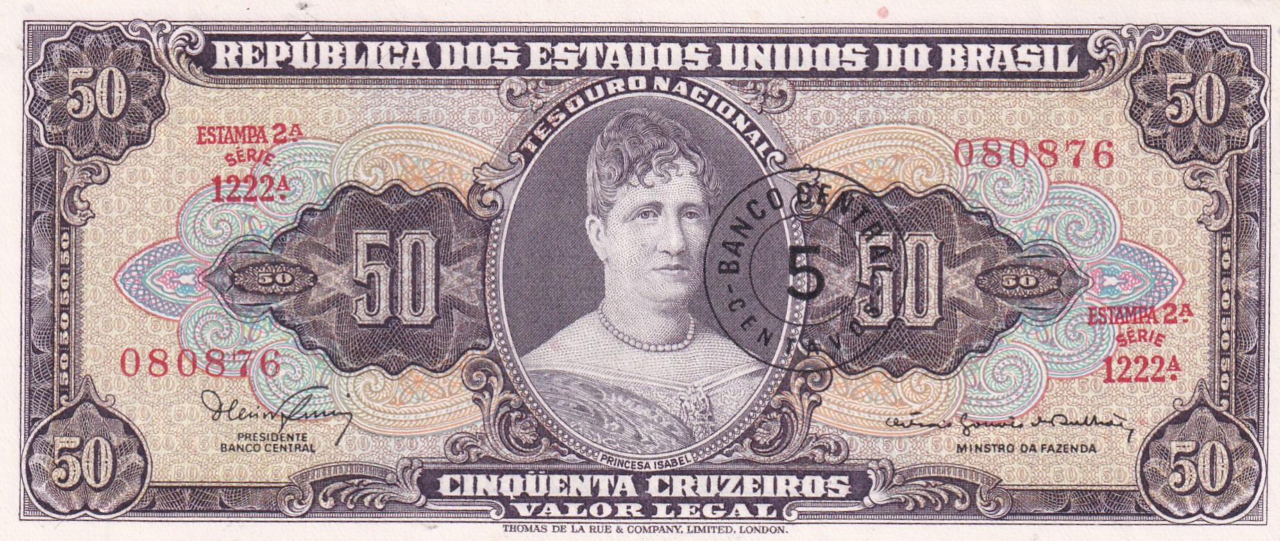 CRBX1574 CRBX1574 BILLETE BRASIL 50 CRUZEIROS EBC - Imagen 1