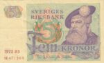 CRBX2291 BILLETE SUECIA 5 KRONER 1981 MBC