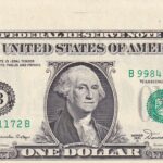 CRBX2637 BILLETE EEUU 1 DÓLAR SERIE B 1981 CON SOLAPA RARO S/C