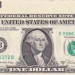 CRBX2638 BILLETE EEUU 1 DÓLAR SERIE B 1981 CON SOLAPA RARO S/C