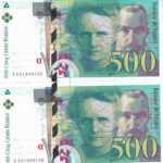 CRBX2690 PAREJA CORRELATIVA BILLETES FRANCIA 500 FRANCOS 1994 S/C