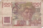 CRBX2755 BILLETE FRANCIA 100 FRANCOS 1946 SERIE W USADO