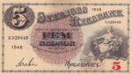 CRBX2778 BILLETE SUECIA 5 KRONOR 1948 SERIE K MBC
