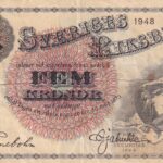 CRBX2780 BILLETE SUECIA 5 KRONOR 1948 SERIE B MBC