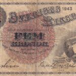 CRBX2789 BILLETE SUECIA 5 KRONOR 1943 SERIE F BC