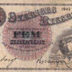 CRBX2790 BILLETE SUECIA 5 KRONOR 1942 SERIE A MBC
