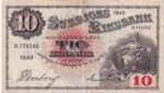 CRBX2792 BILLETE SUECIA 10 KRONOR 1940 SERIE R BC