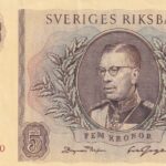 CRBX2799 BILLETE SUECIA 5 KRONOR 1963 SERIE UO EBC+