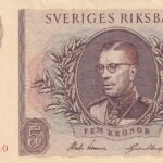 CRBX2802 BILLETE SUECIA 5 KRONOR 1954 SERIE BG EBC+