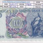 CRBX2804 BILLETE SUECIA 10 KRONOR 1968 EBC