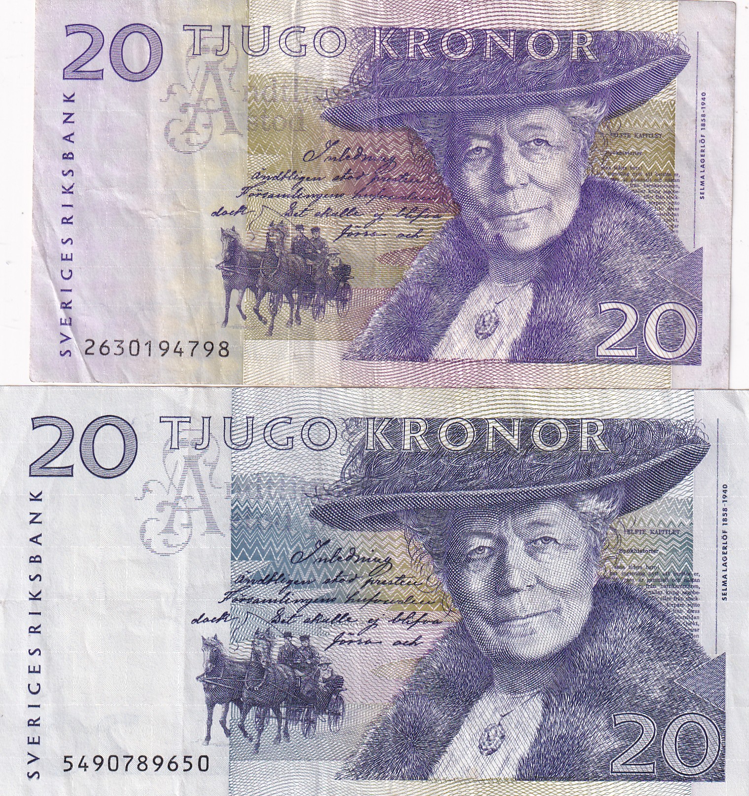 CRBX2812 CRBX2812 LOTE 2 BILLETES SUECIA 20 KRONOR VER FOTOS - Imagen 1