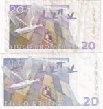 CRBX2812 LOTE 2 BILLETES SUECIA 20 KRONOR VER FOTOS - Imagen 2