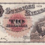 CRBX2813 BILLETE SUECIA 10 KRONOR 1939 SERIE M MBC+