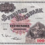CRBX2814 BILLETE SUECIA 100 KRONOR 1959 SERIE A MBC-