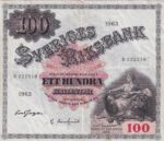 CRBX2815 BILLETE SUECIA 100 KRONOR 1963 SERIE B MBC