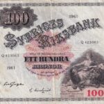 CRBX2819 BILLETE SUECIA 100 KRONOR 1961 SERIE Q BC+