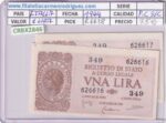 CRBX2846 PAREJA CORRELATIVA BILLETES ITALIA 1 LIRA 1944 SIN CIRCULAR