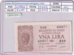 CRBX2851 BILLETE ITALIA 1 LIRA 1944 SIN CIRCULAR