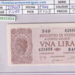 CRBX2854 BILLETE ITALIA 1 LIRA 1944 SIN CIRCULAR