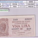 CRBX2859 BILLETE ITALIA 1 LIRA 1944 SIN CIRCULAR