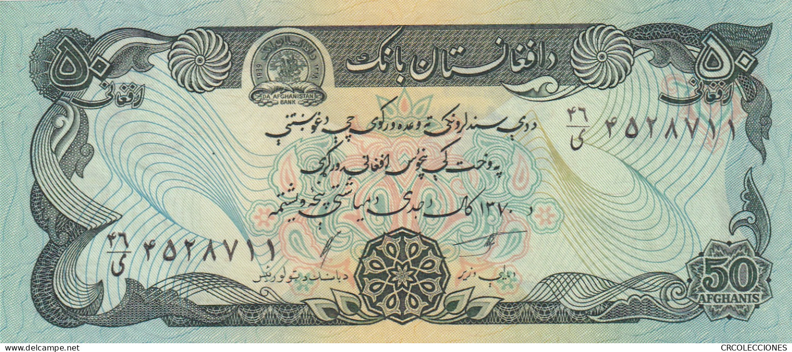 CRBX2891 CRBX2891 BILLETE AFGANISTAN 50 AFGANIS SIN CIRCULAR - Imagen 1