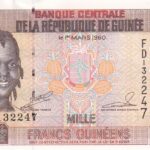 CRBX2894 BILLETE GUINEA 1000 FRANCOS 1960 SIN CIRCULAR