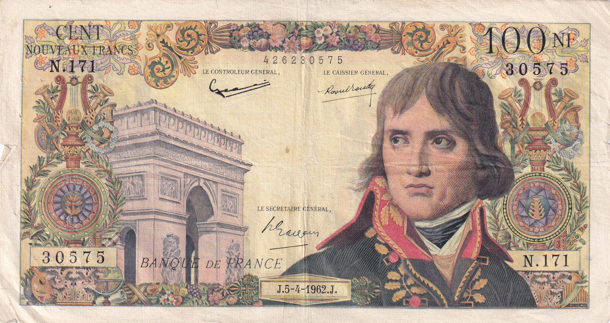CRBX2902 CRBX2902 BILLETE FRANCIA 100 FRANCOS 1962 MBC - Imagen 1